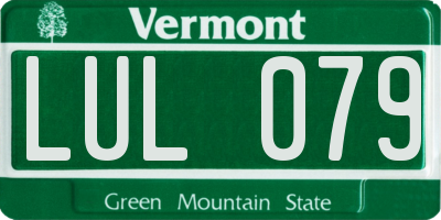 VT license plate LUL079