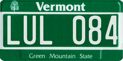 VT license plate LUL084