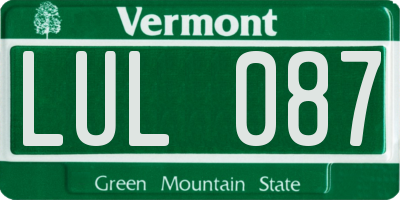 VT license plate LUL087