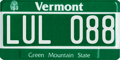VT license plate LUL088