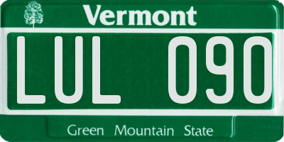 VT license plate LUL090