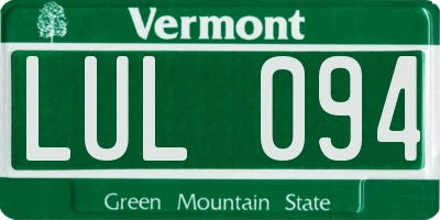 VT license plate LUL094