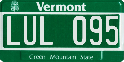 VT license plate LUL095