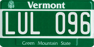 VT license plate LUL096