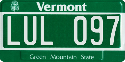 VT license plate LUL097