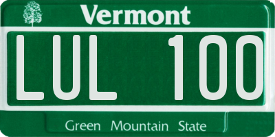 VT license plate LUL100