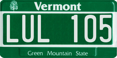 VT license plate LUL105