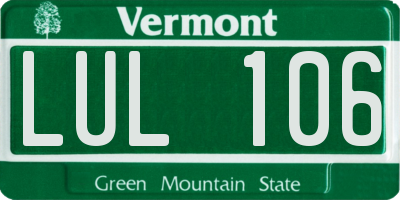 VT license plate LUL106