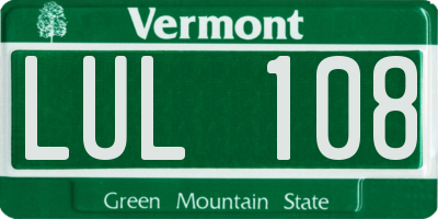 VT license plate LUL108