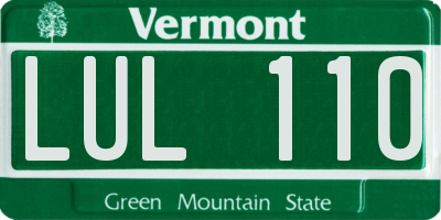 VT license plate LUL110