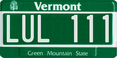 VT license plate LUL111
