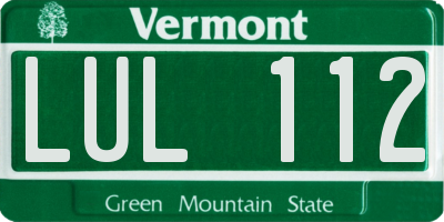 VT license plate LUL112