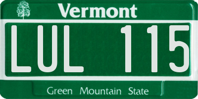 VT license plate LUL115