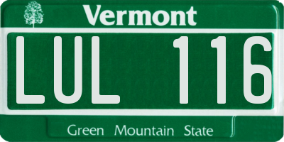 VT license plate LUL116
