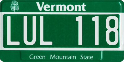 VT license plate LUL118