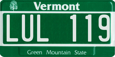 VT license plate LUL119