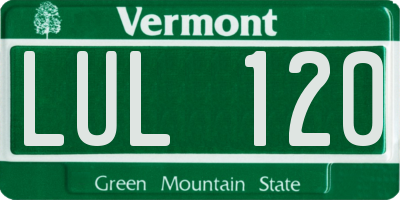 VT license plate LUL120