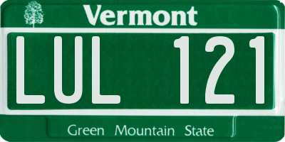 VT license plate LUL121