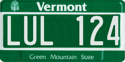 VT license plate LUL124