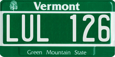 VT license plate LUL126