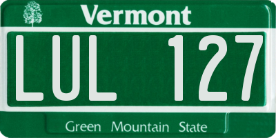 VT license plate LUL127