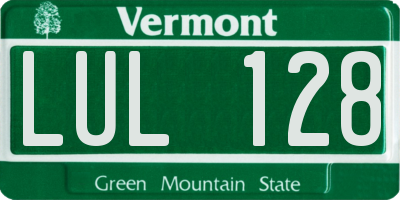 VT license plate LUL128