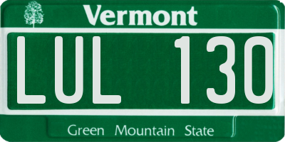 VT license plate LUL130