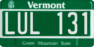 VT license plate LUL131