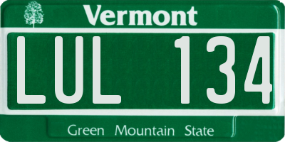 VT license plate LUL134