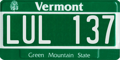 VT license plate LUL137