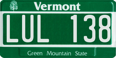 VT license plate LUL138
