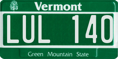 VT license plate LUL140