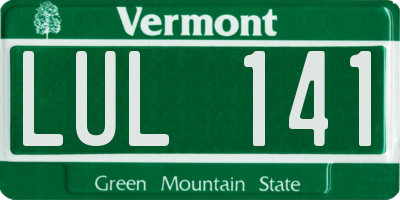 VT license plate LUL141