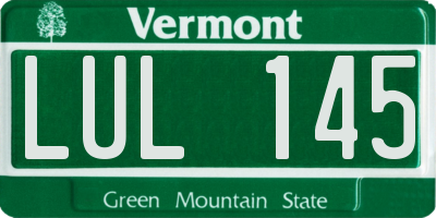 VT license plate LUL145