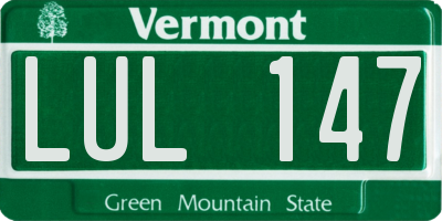 VT license plate LUL147