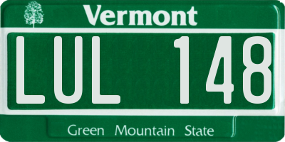 VT license plate LUL148