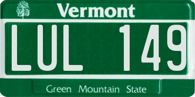 VT license plate LUL149