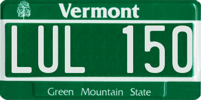 VT license plate LUL150