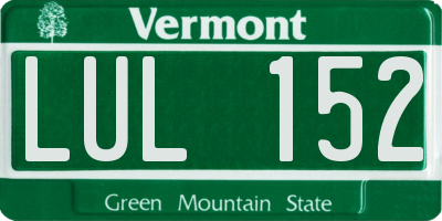 VT license plate LUL152