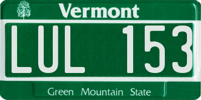 VT license plate LUL153