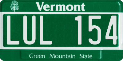 VT license plate LUL154