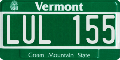 VT license plate LUL155