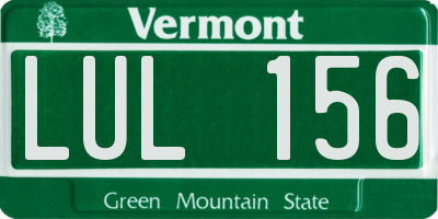 VT license plate LUL156
