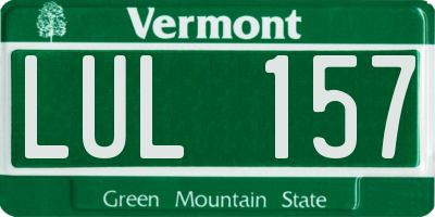 VT license plate LUL157