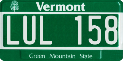 VT license plate LUL158