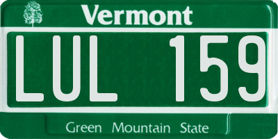 VT license plate LUL159
