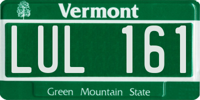 VT license plate LUL161
