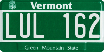 VT license plate LUL162