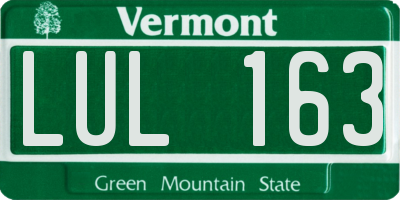 VT license plate LUL163