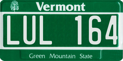 VT license plate LUL164